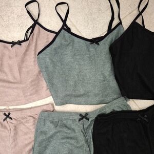 Women's Intimates & Sleepwear Set - Black, Green, Pink (NEW)